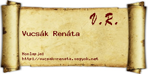 Vucsák Renáta névjegykártya